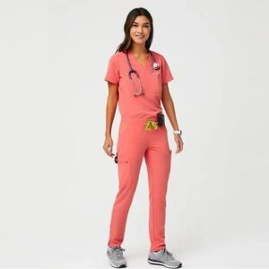 Limited Addition FIGS Hot Coral Scrub Set